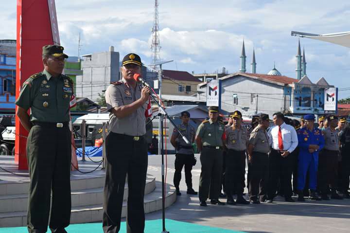 KAPOLDA BERSAMA KASDAM VII/WRB PIMPIN GELAR APEL GABUNGAN TNI-POLRI KESIAPAN PASUKAN PENGAMANAN VVIP