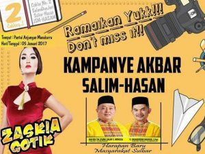 Zaskia Gotik Akan Hibur Massa Salim-Hasan di Mamuju