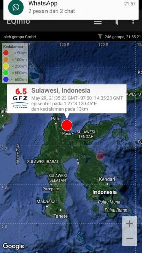 Update Gempa 6,6 SR di Poso