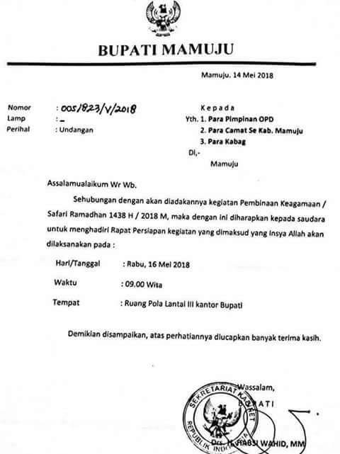 Contoh Surat Undangan Kepada Bupati Sample Surat Undangan