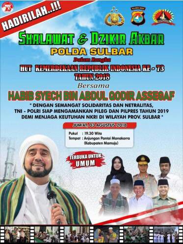 IMG-20180801-WA0024 Polda Sulbar Ajak Warga Mamuju Shalawatan dan Dzikir Akbar