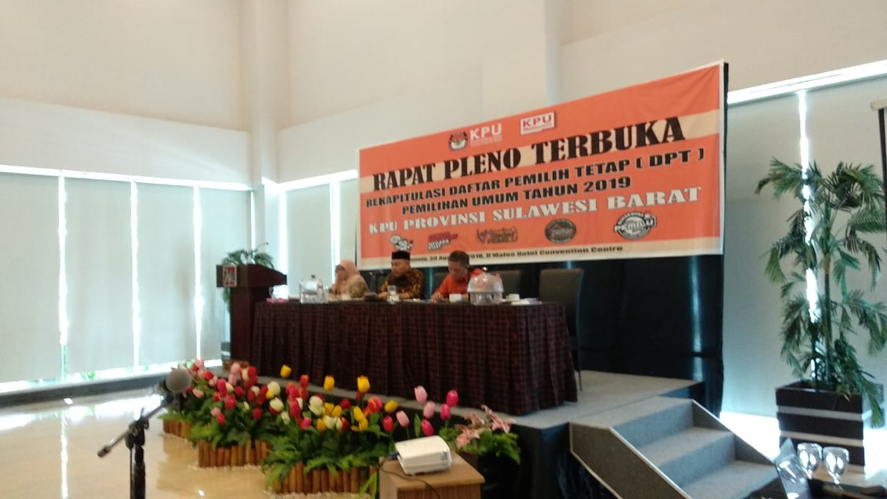 KPU Sulbar Tetapkan 842.005 DPT Sulbar Pemilu 2019