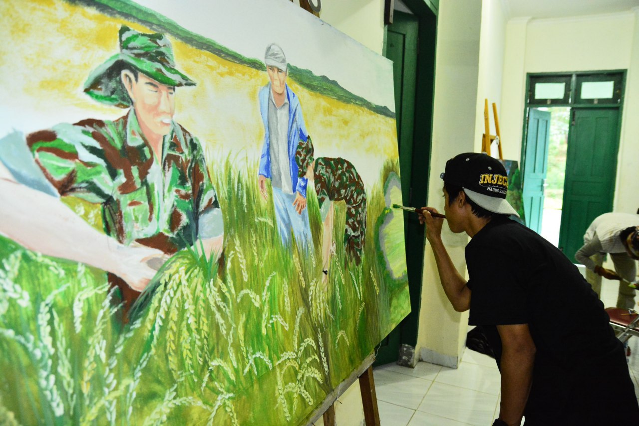 Kodim 1401 Majene Juara Pertama Lomba Lukis