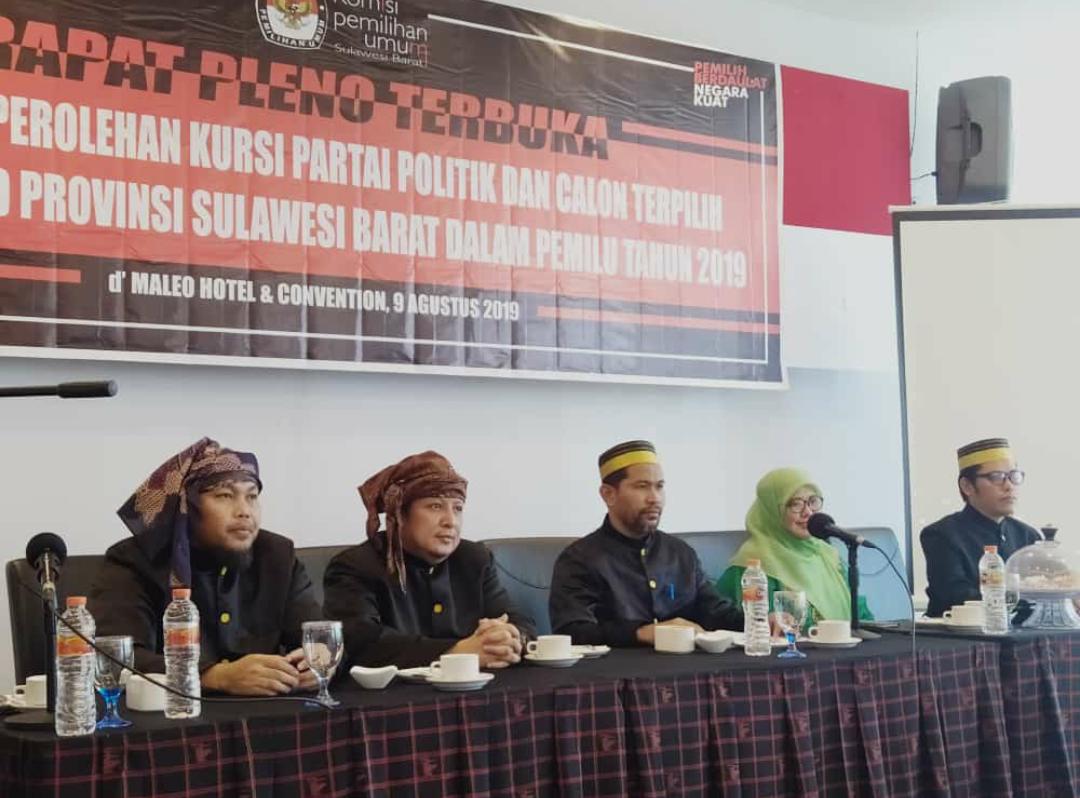 KPU Sulbar Tetapkan 45 Calon Terpilih DPRD Sulbar