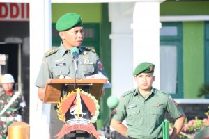 Kasrem 142/TTG Irup Pada Upacara Bendera Di Makorem