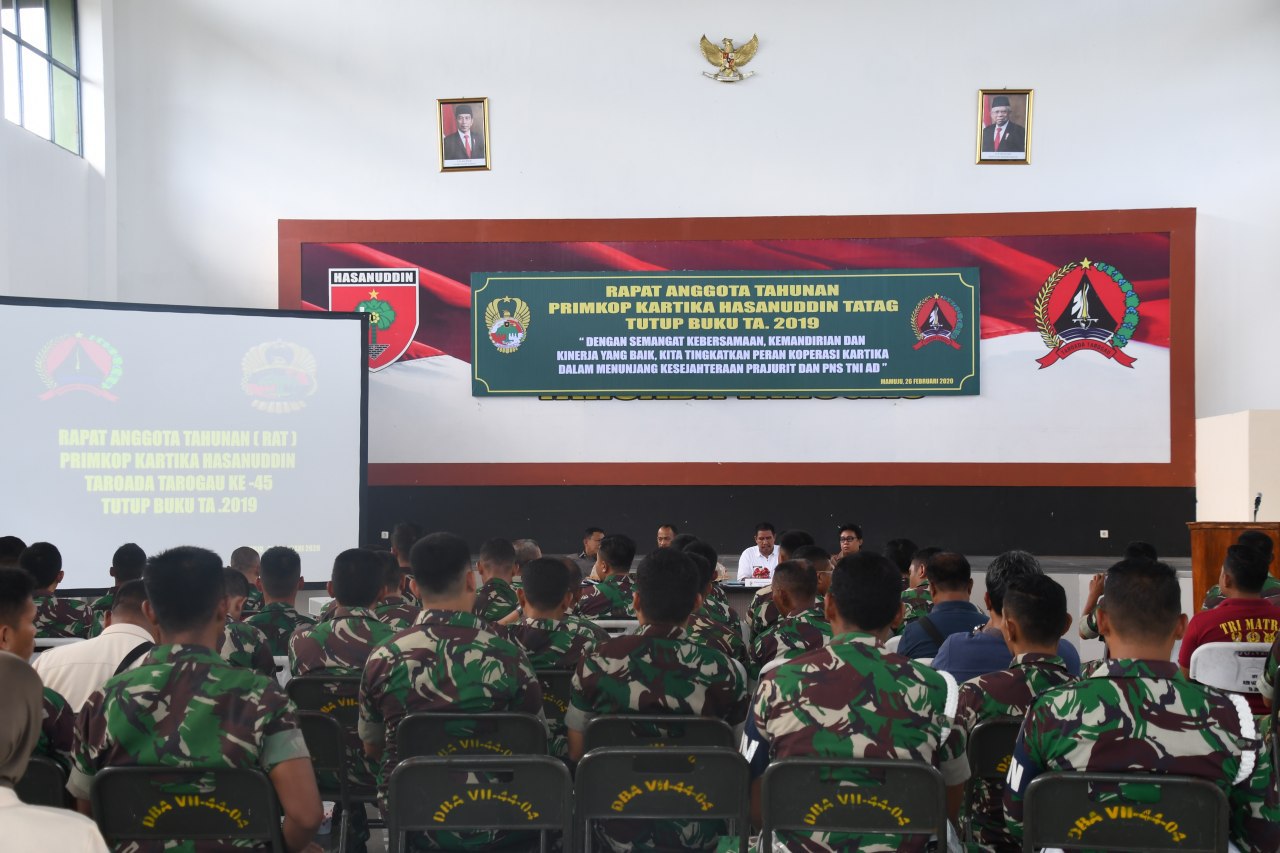 Danrem 142/Tatag Membuka Rapat Anggota Tahunan (RAT)
