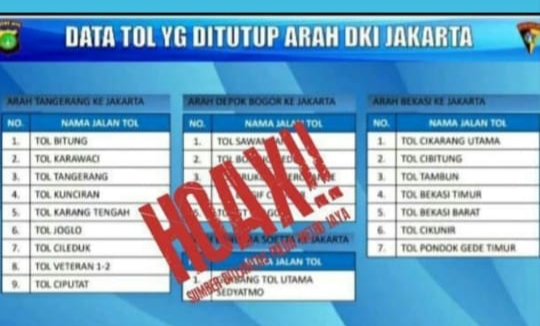 Ditlantas Polda Metro JayaTanggapi HOAX Penutupan Jalan