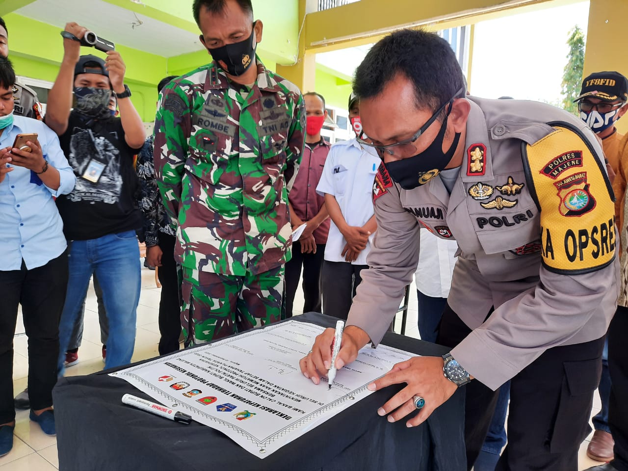 Kapolres Majene Gandeng Seluruh Pihak Kampanyekan Protokol Kesehatan