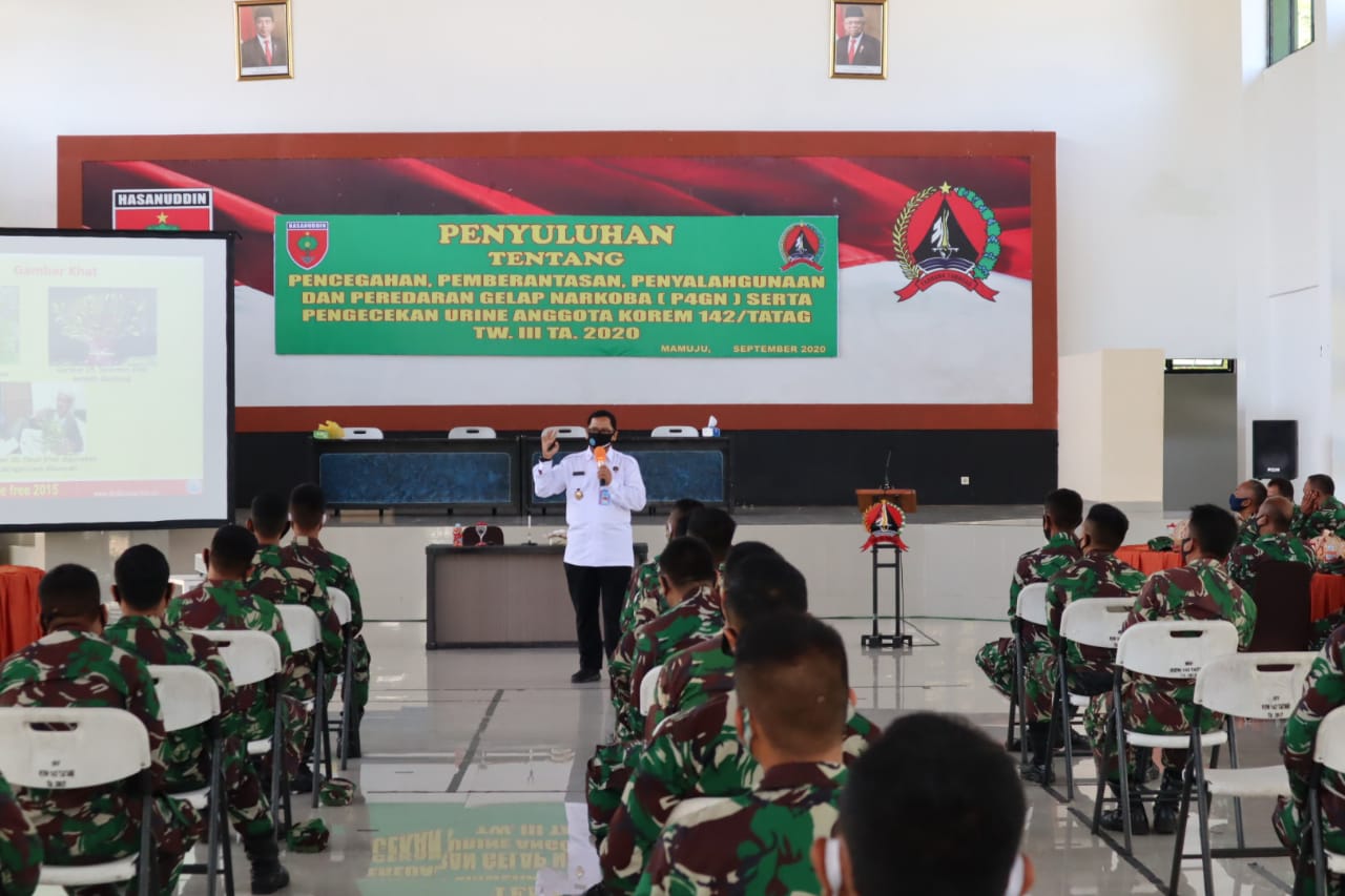 Korem 142/Tatag kerjasama dengan BNNP Sulbar laksanakan P4GN