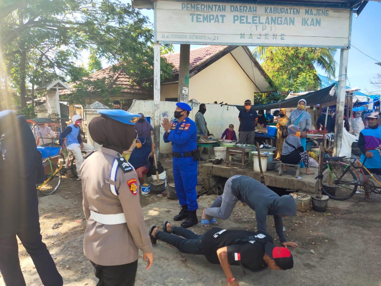 Polres Majene Back Up Penerapan Disiplin dan Penegakan Hukum Protokol Kesehatan