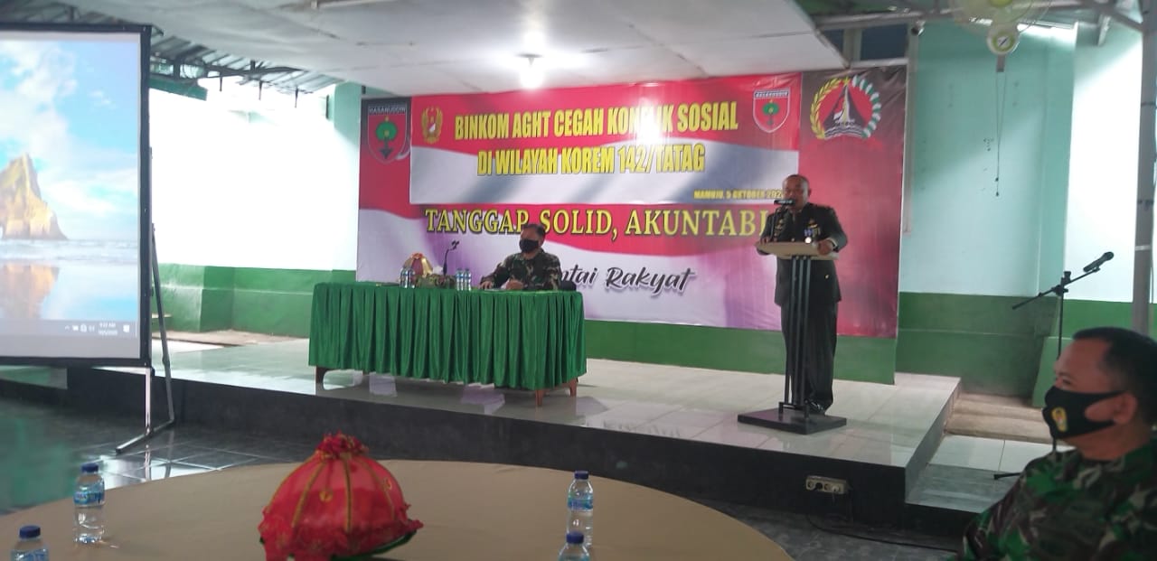 Jelang Pilkada Serentak, Korem 142/Tatag Gelar Sosialisasi Binkom AGHT