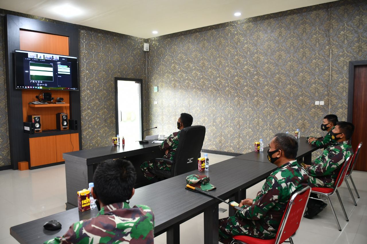 Danrem 142/Tatag Video Conference Dengan Tim Current Audit Itjenad