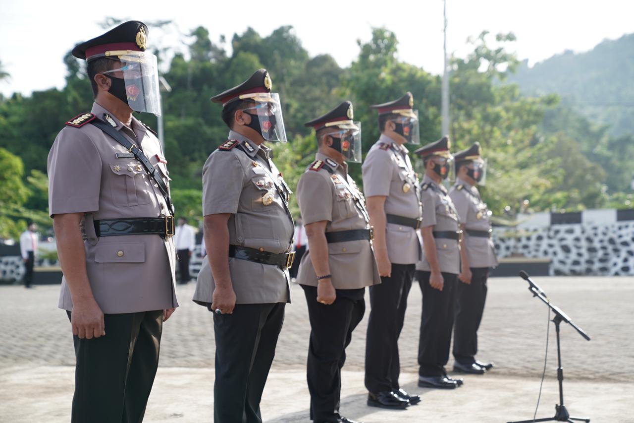 Sertijab Pejabat Polda Sulbar Terapkan Protokol Kesehatan