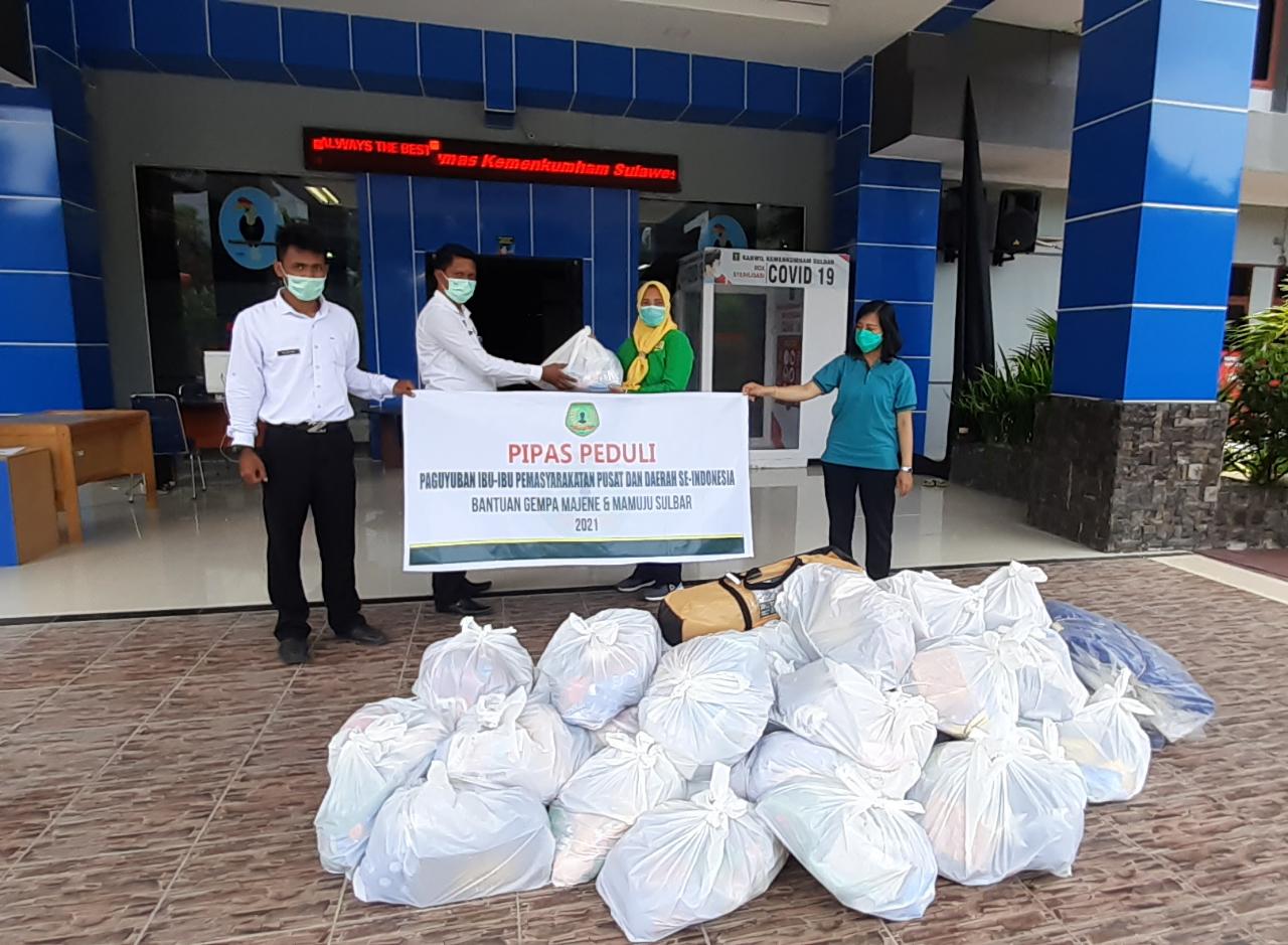 PIPAS Serahkan Bantuan ke KemenkumHAM Sulbar