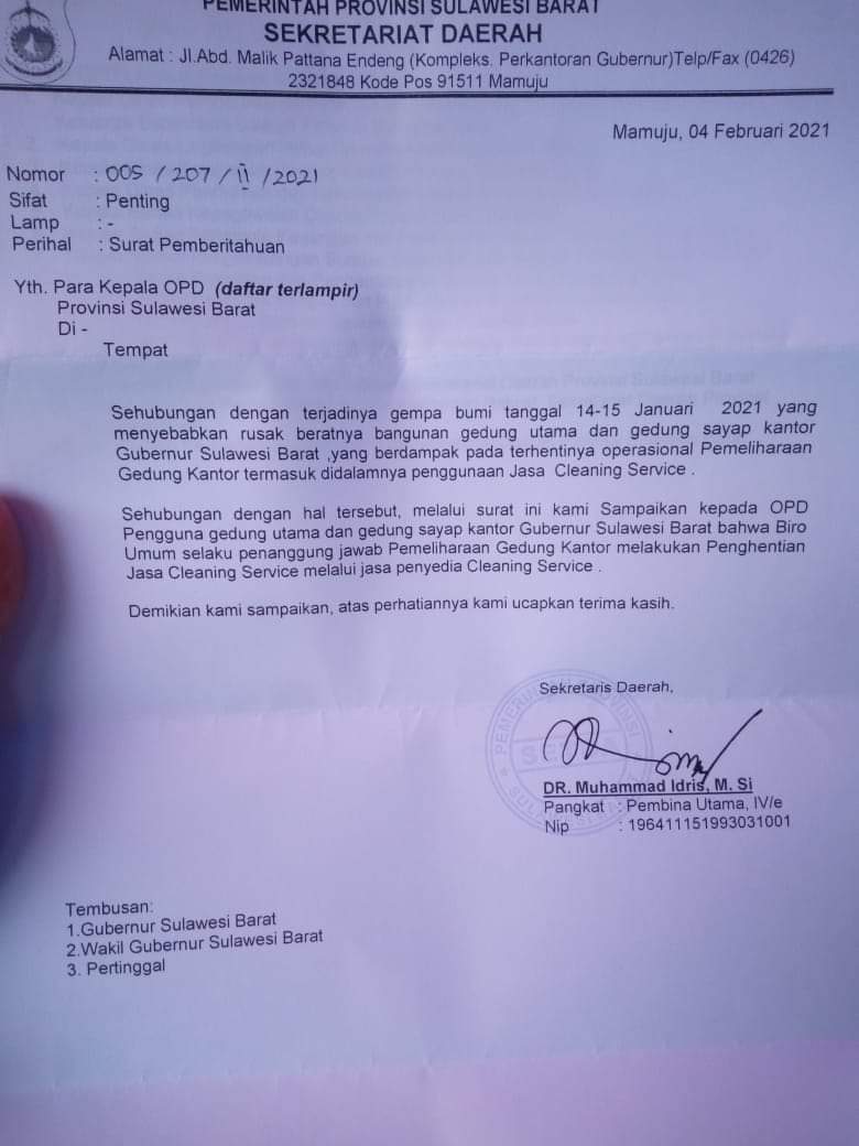 IMG-20210208-WA0027 Hatta Kainang Sayangkan Pemecatan Cleaning Service Kantor Gubernur Sulbar