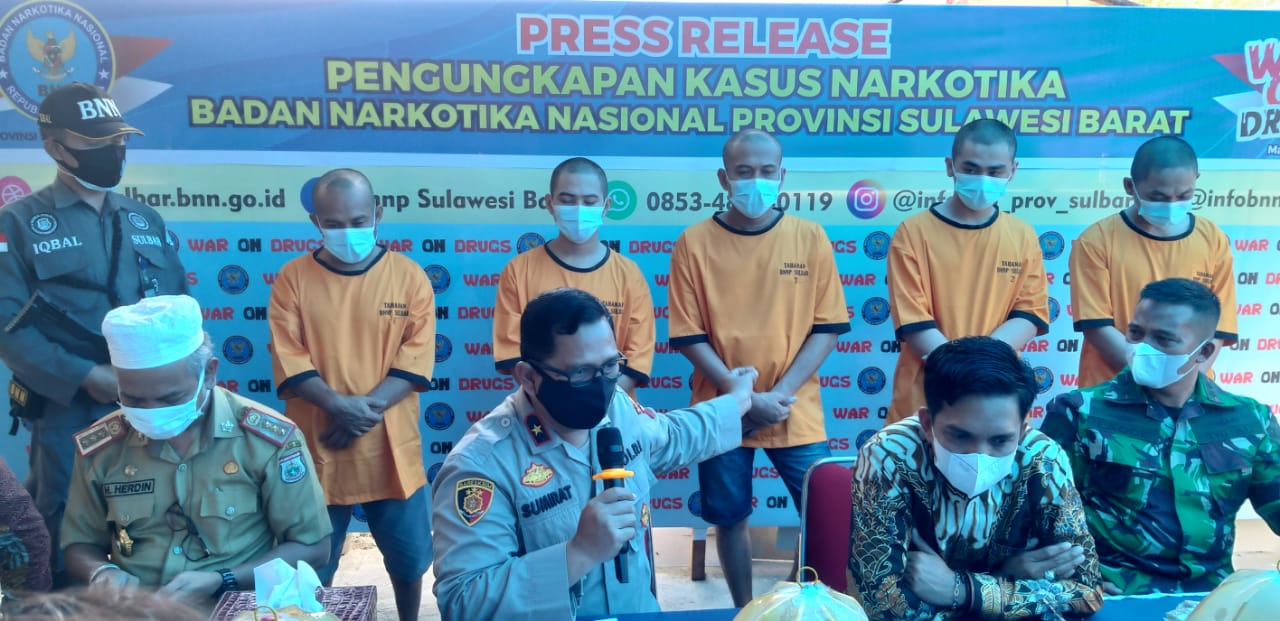 BNNP Sulbar Amankan Lima Orang Tersangka