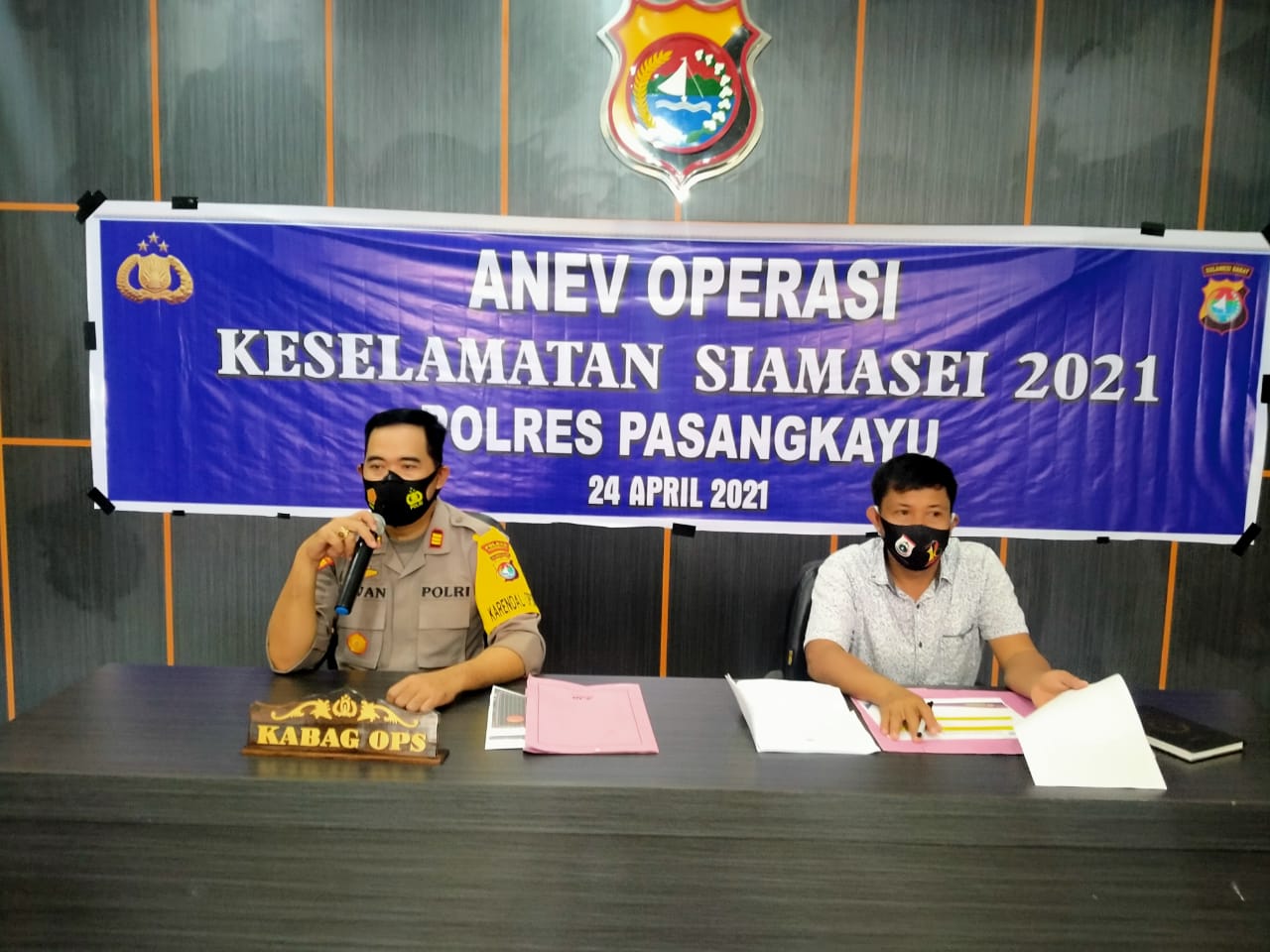 Kabag Ops Polres Pasangkayu Pimpin Anev Ops.Keselamatan Siamasei 2021.