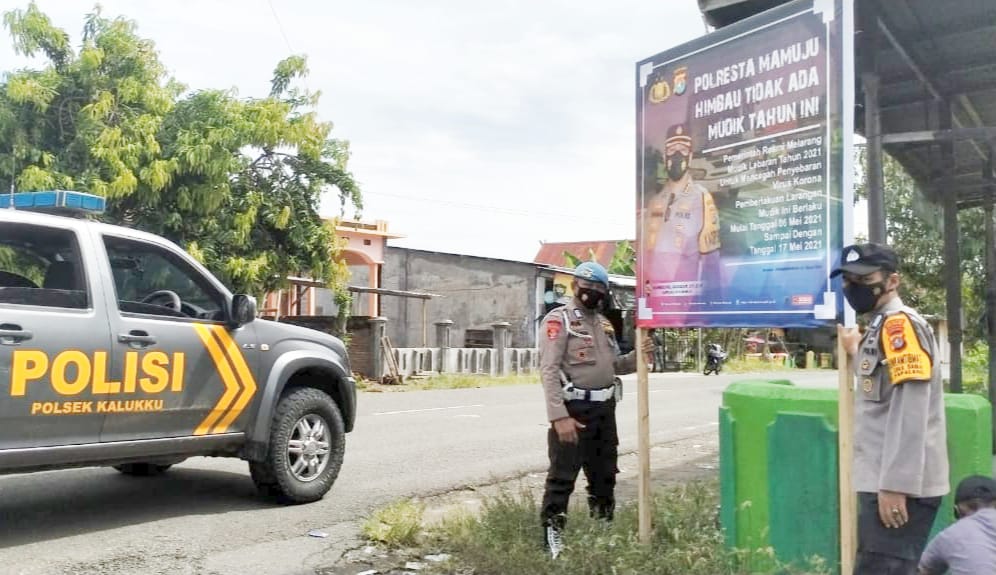 Polsek Kalukku Edukasi Warga Terkait Larangan Mudik