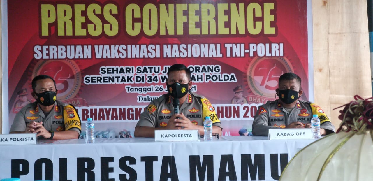 Vaksinasi Massal, Kapolresta Mamuju Beberkan Jumlah Animo Masyarakat Meningkat