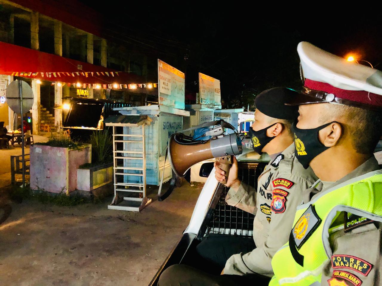 Polres Majene Operasi Yustisi Pastikan Penerapan Prokes Dimalam Hari