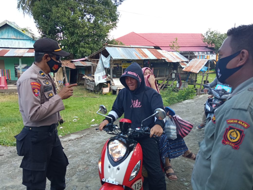 Operasi Yustisi Polsek Malunda Sasar Pelanggar Prokes