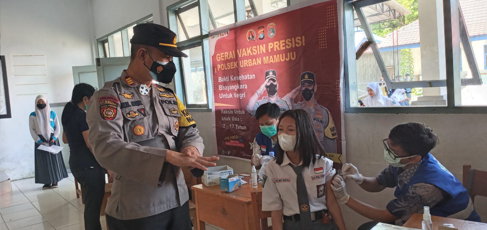 Polresta Mamuju Terus Sasar Vaksinasi Siswa Sekolah