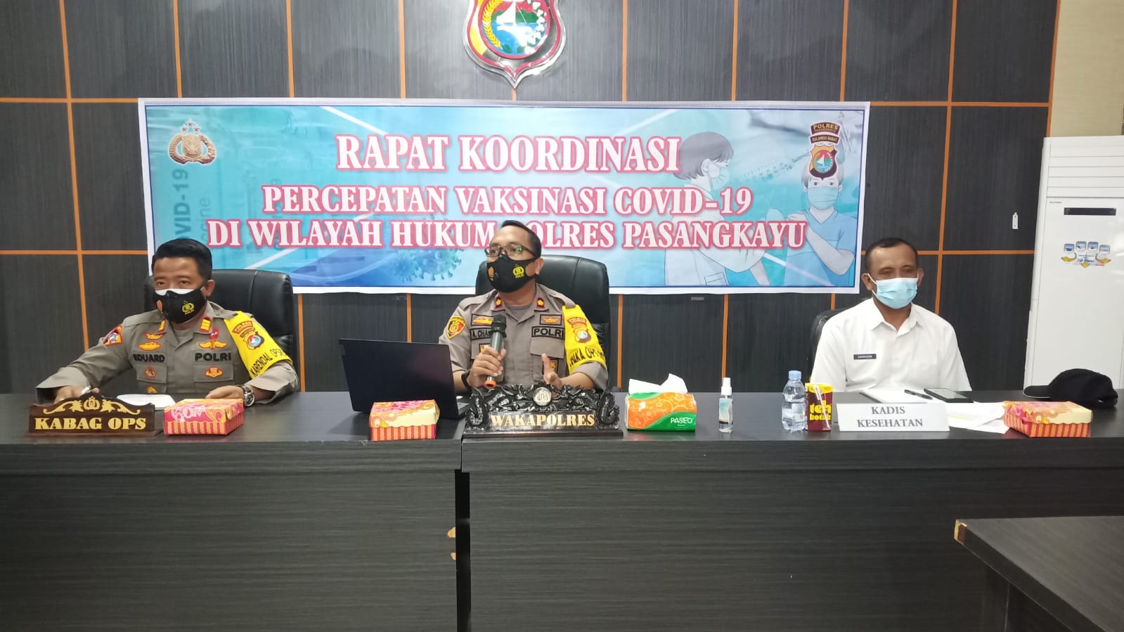 Polres Pasangkayu Rakor Percepatan Vaksinasi Covid -19