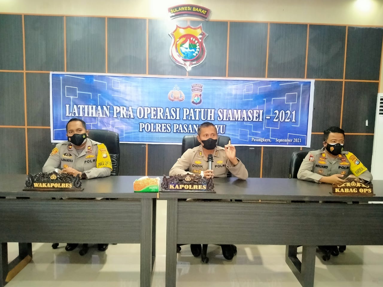 Kapolres Pasangkayu Pimpin Lat Pra Ops Patuh Siamasei 2021