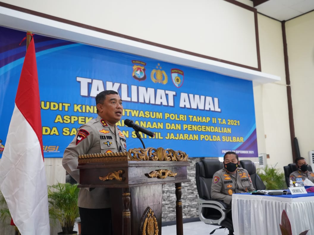 Pesan Kapolda Sulbar pada taklimat awal Tahap II T.A. 2021 Itwasum Polri