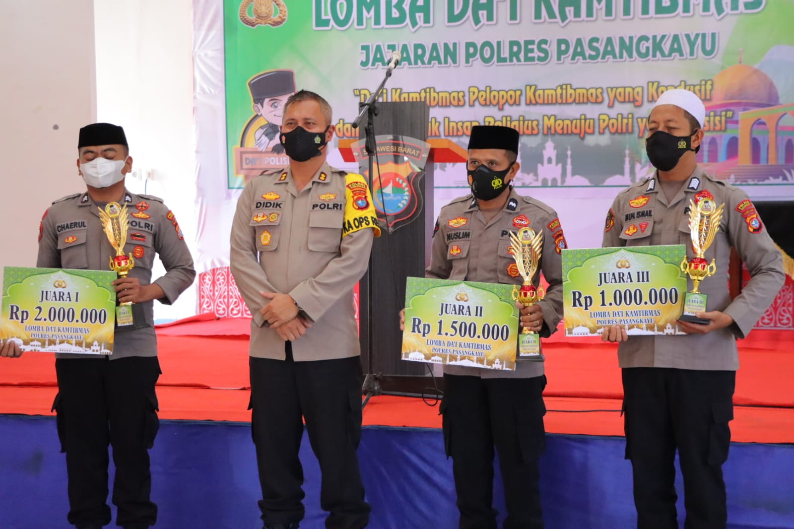 Briptu Chaerul anwar Juara 1 Lomba Da"i Kamtibmas Jajaran Polres Pasangkayu