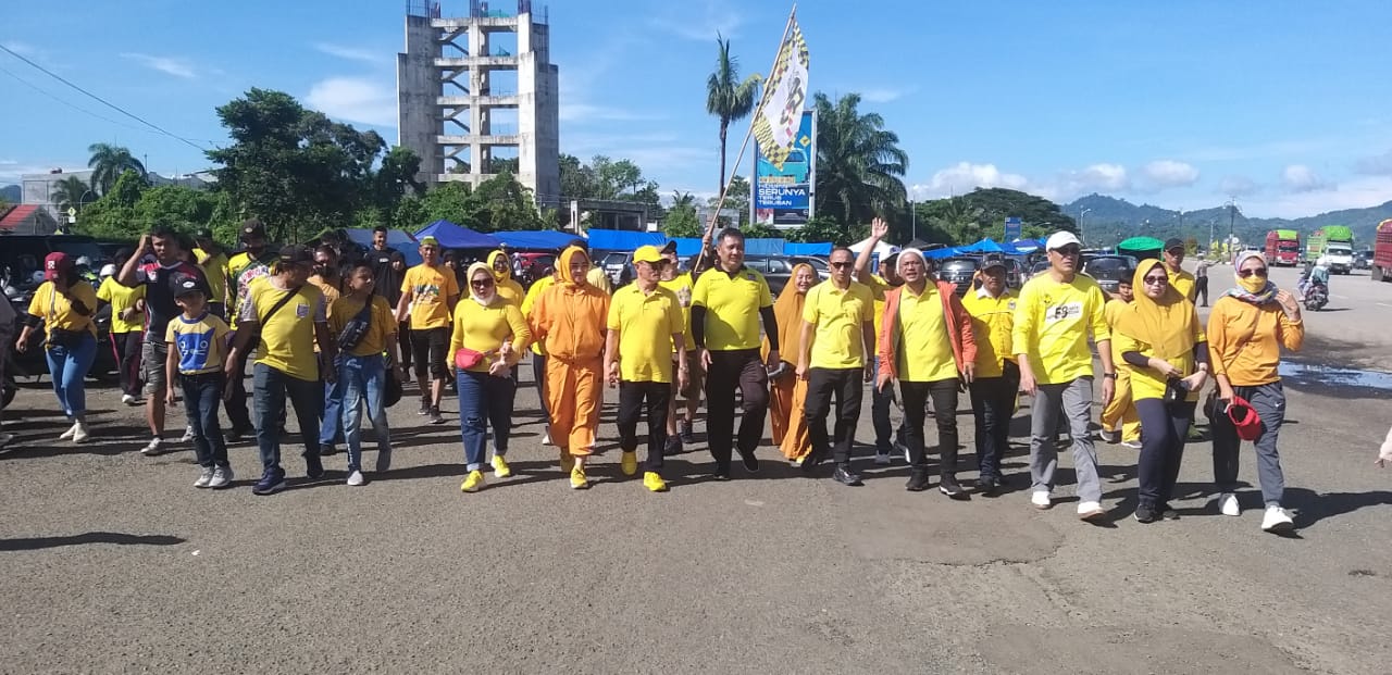 Sulbar Menguning dijalan Sehat HUT Golkar Ke 58