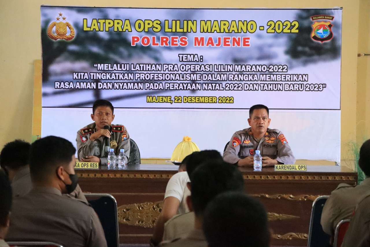 Lat Pra Ops Lilin Marano 2022, Wakapolres Majene: Jalankan Tugas Secara Proaktif, Profesional dan Proporsional.