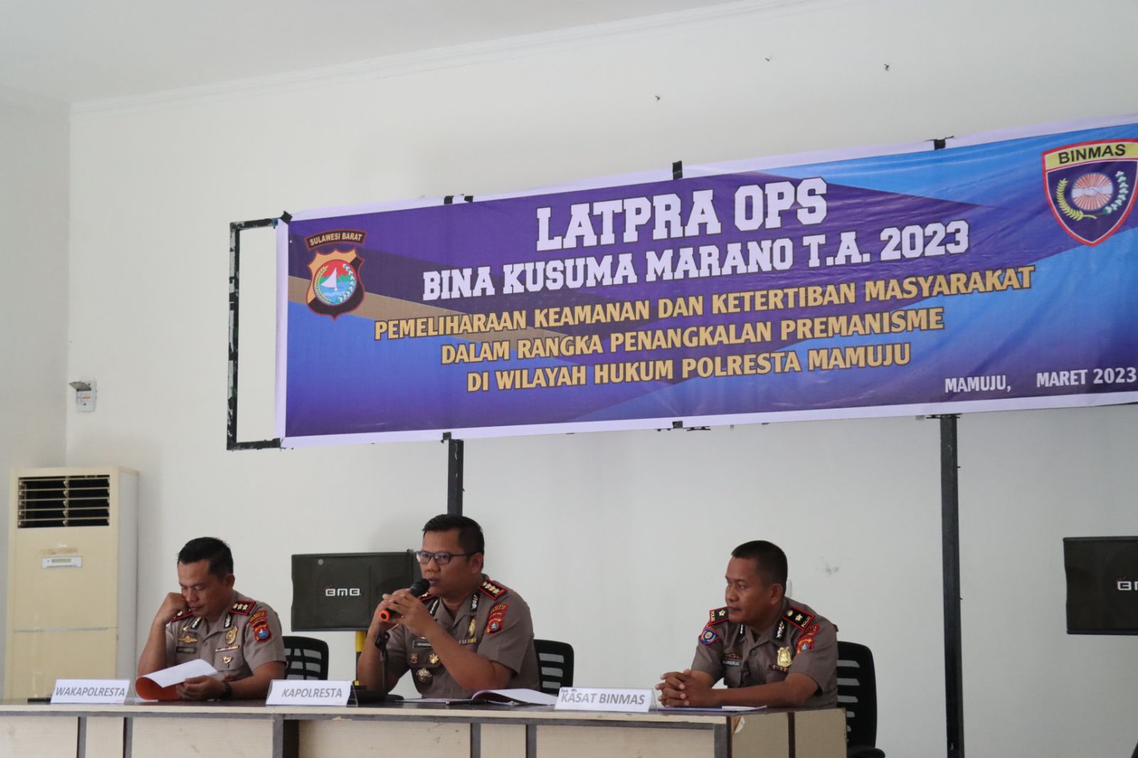 Kapolresta Mamuju Kombes Pol Iskandar Pimpin Dan Buka Latihan Pra Operasi Bina Kusuma Marano 2023