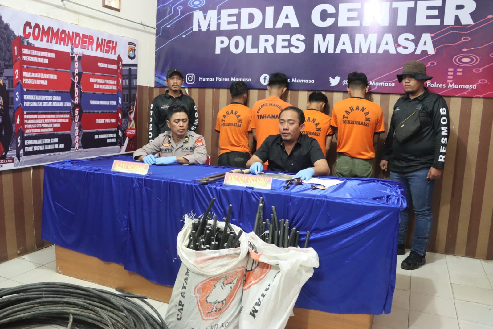 Polres Mamasa Berhasil Amankan Pelaku Pencurian Kabel Milik PLN