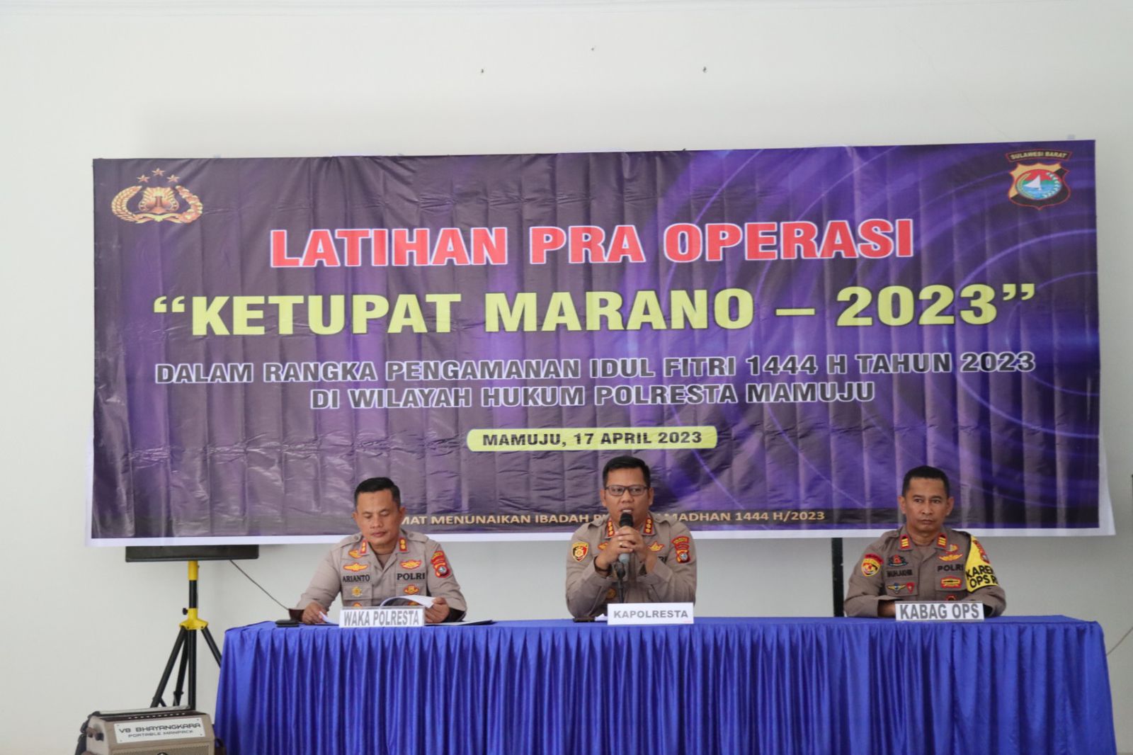 Kapolresta Mamuju Pimpin Langsung Lat Pra Ops Ketupat Marano Tahun 2023