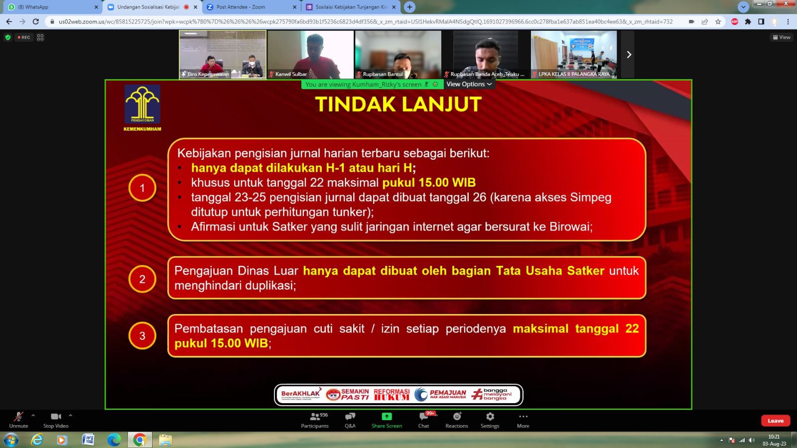 Kakanwil Kemenkumham Sulbar Dukung Kebijakan Tunjangan Kinerja di Kemenkumham Kakanwil Kemenkumham Sulbar Dukung Kebijakan Tunjangan Kinerja di Kemenkumham
