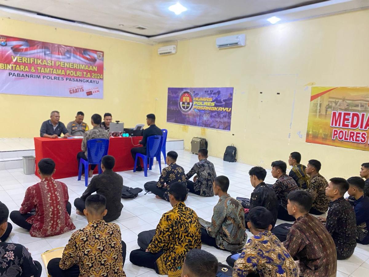 Polres Pasangkayu Verifikasi Pendaftaran Terpadu Calon Anggota Polri 2024