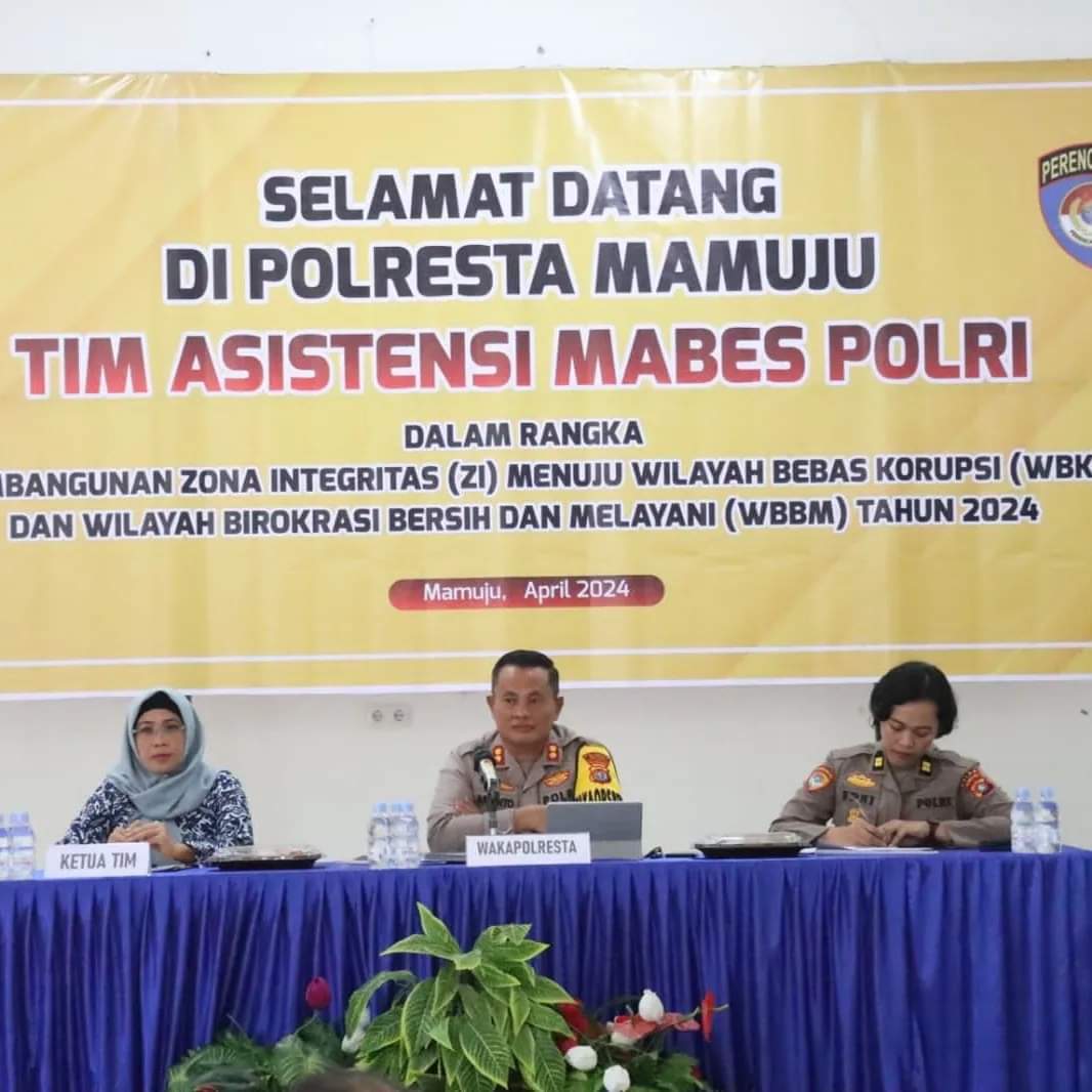 Polresta Mamuju Terima Kunjungan Tim Asistensi Mabes Polri dalam Rangka Bangun Zona Integritas