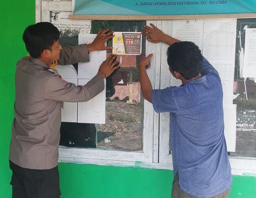 Bhabinkamtibmas Polsek Baras Sosialisasikan Layanan Call Center 110 Bebas Pulsa Di Desa Kastabuana