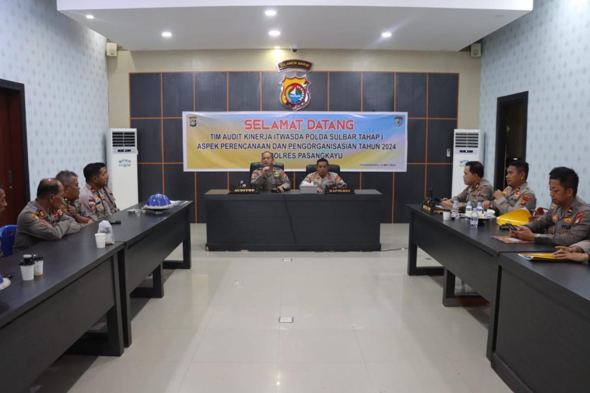 Polres Pasangkayu Terima Kunjungan Tim Audit Kinerja Tahap I TA 2024 Itwasda Polda Sulbar