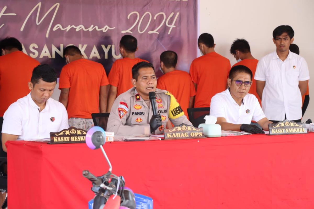 Polres Pasangkayu Press Release Pengungkapan Operasi Pekat Marano 2024