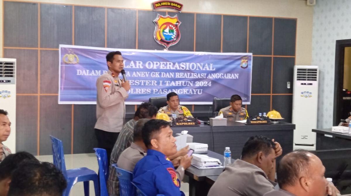 Kapolres Pasangkayu Pimpin Operasional Anev GK dan Realisasi Anggaran Triwulan I Tahun 2024