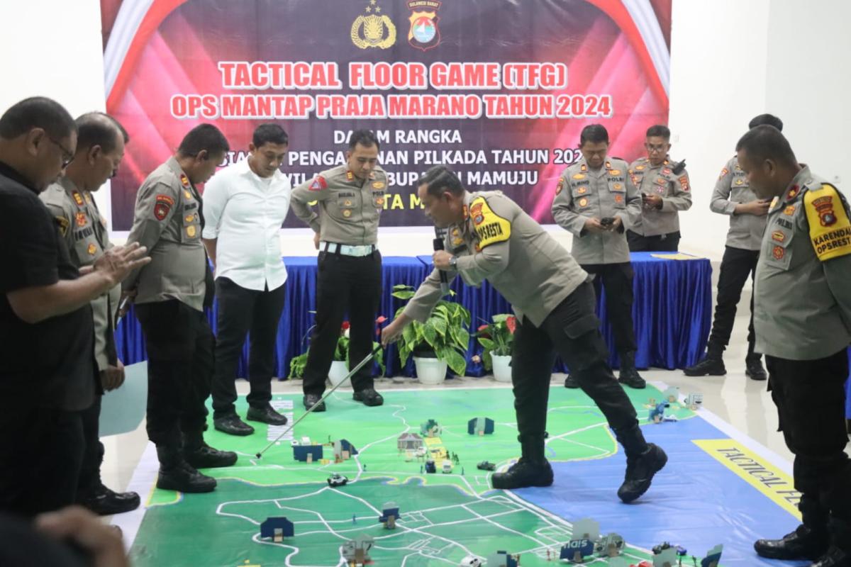 Polresta Mamuju Tactical Floor Game Jelang Pengamanan Tahapan Pilkada 