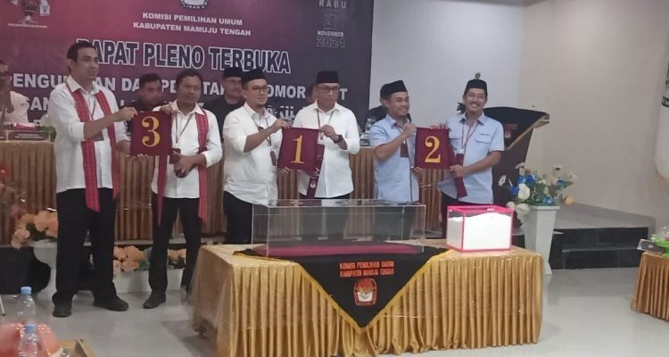 KPU Mateng Tetapkan Nomor Urut Paslon Bupati dan Wakil Bupati