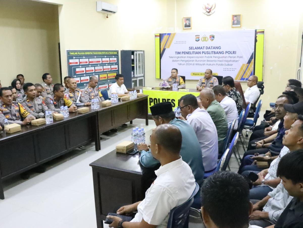 Polres Majene Terima Kunjungan Tim Penelitian Puslitbang Polri