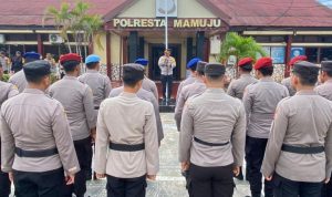 Wakapolresta Mamuju Pimpin Apel Konsolidasi Pengembalian Personil Pengamanan