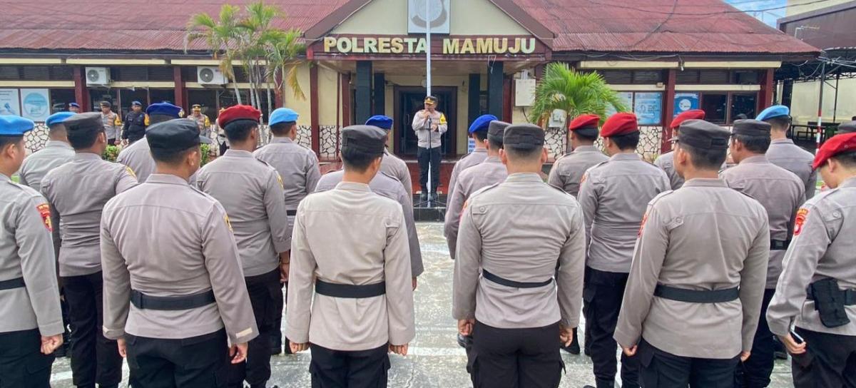 Wakapolresta Mamuju Pimpin Apel Konsolidasi Pengembalian Personil Pengamanan