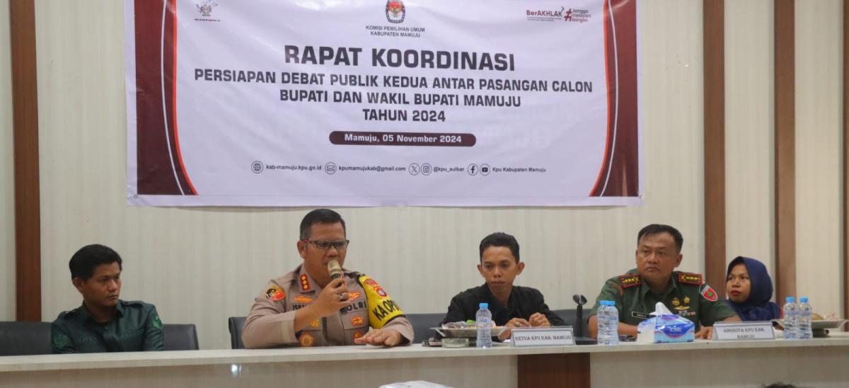 Kapolresta Mamuju Hadiri Rakor Debat Publik Kedua Paslon Pilkada