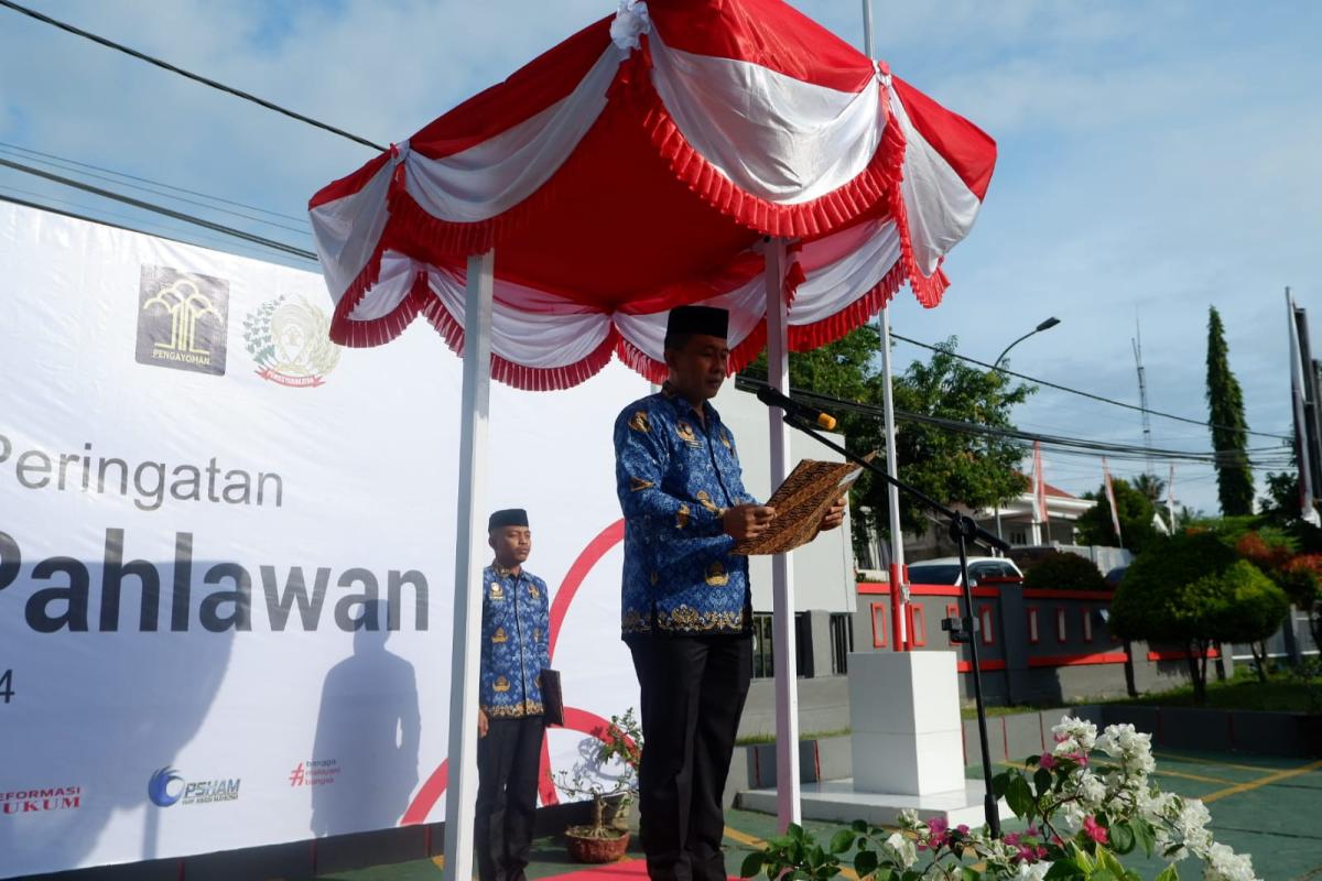 Jajaran Rutan Mamuju Upacara Peringatan Hari Pahlawan