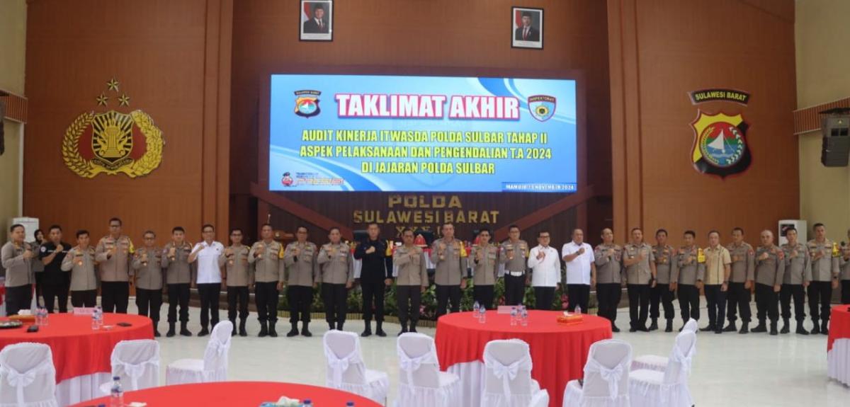 Kapolresta Mamuju Hadiri Taklimat Akhir Audit Kinerja Itwasda Polda Sulbar Tahap II